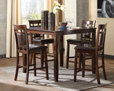 Prime Furniture - Ashley Furniture - Bennox Dining Room - DRM Counter Table Set (5/CN) / Brown - D384-223